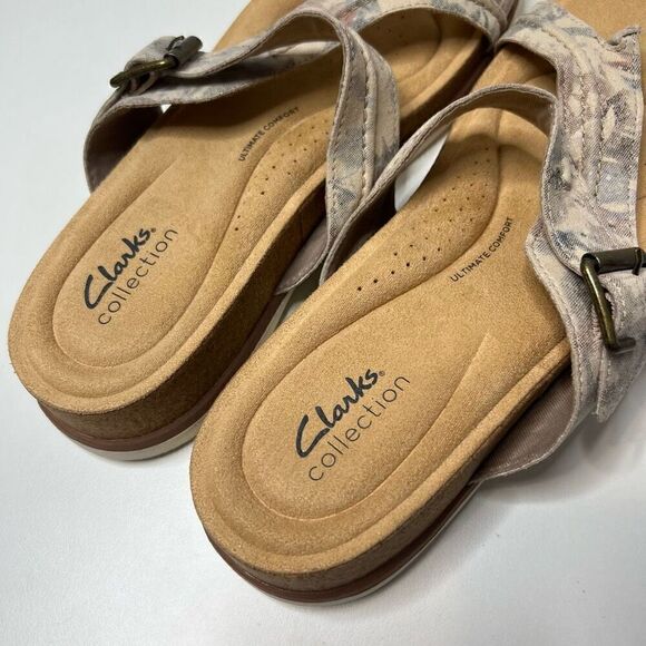 Clarks Collection Sandals Womens Size 10 Cushion Sole Brynn Madi Sand Beige - Picture 6 of 8
